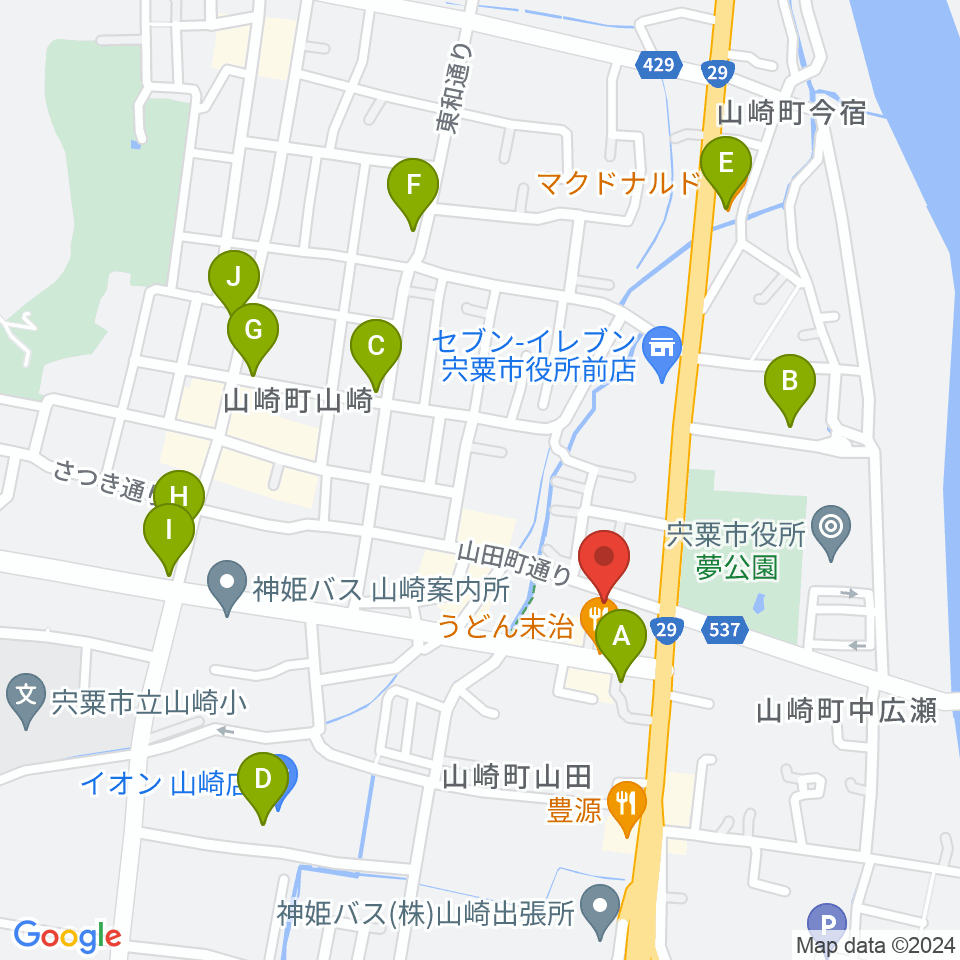 テレマン楽器スタジオレンタル周辺のカフェ一覧地図