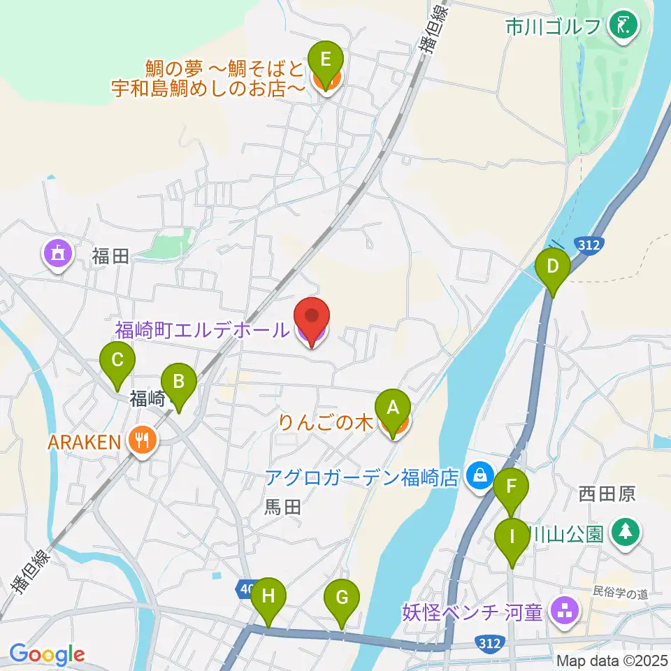 福崎町エルデホール周辺のカフェ一覧地図