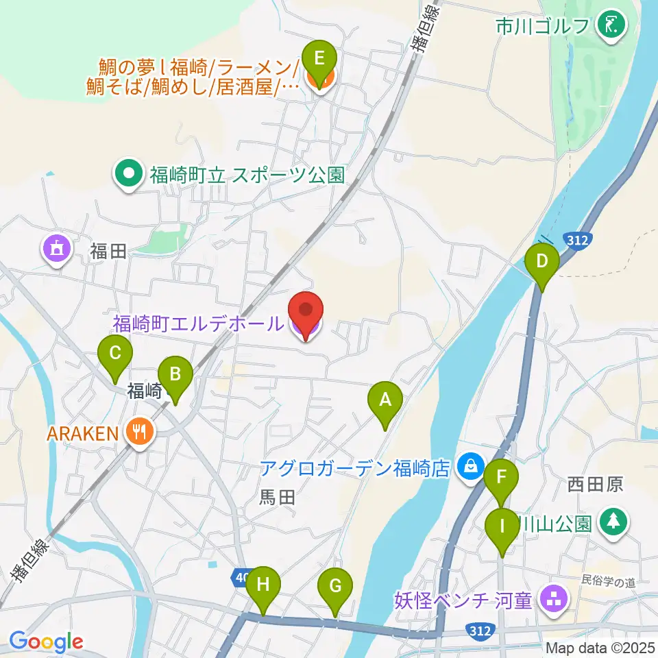 福崎町エルデホール周辺のカフェ一覧地図