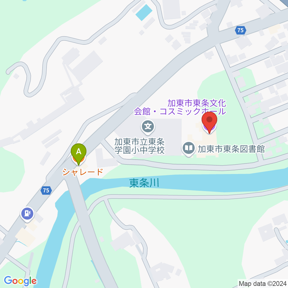 加東市東条文化会館コスミックホール周辺のカフェ一覧地図