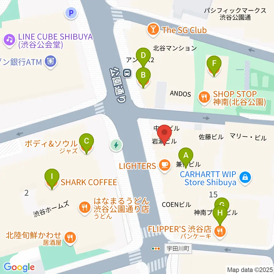 エル・スール・レコーズ周辺のカフェ一覧地図
