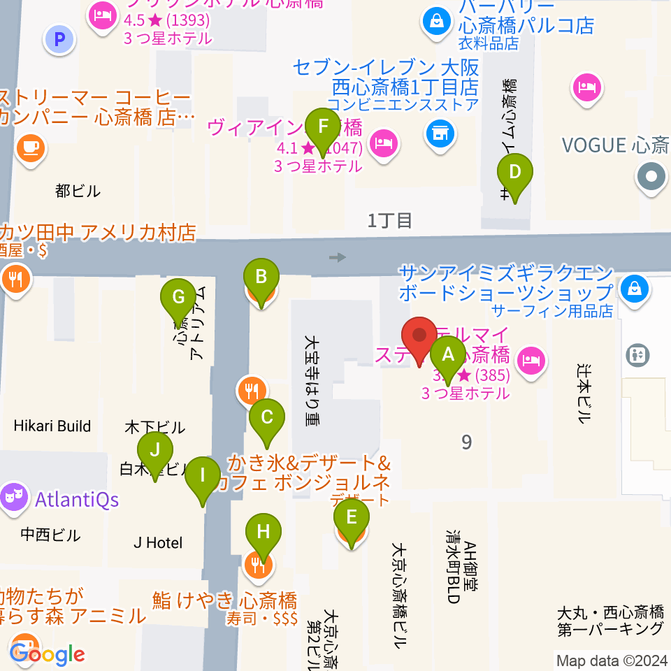 VINYL CHAMBER周辺のカフェ一覧地図