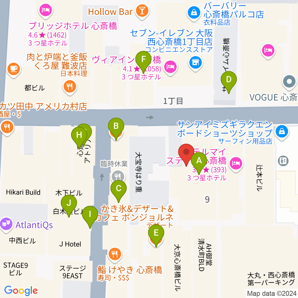 VINYL CHAMBER周辺のカフェ一覧地図