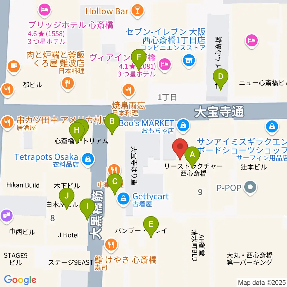 VINYL CHAMBER周辺のカフェ一覧地図