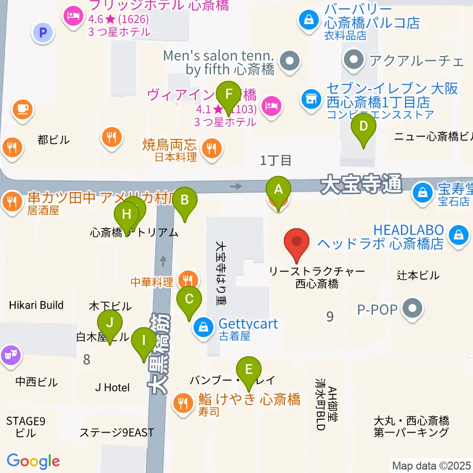 VINYL CHAMBER周辺のカフェ一覧地図