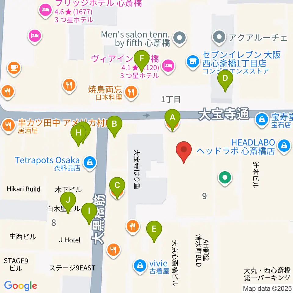 VINYL CHAMBER周辺のカフェ一覧地図