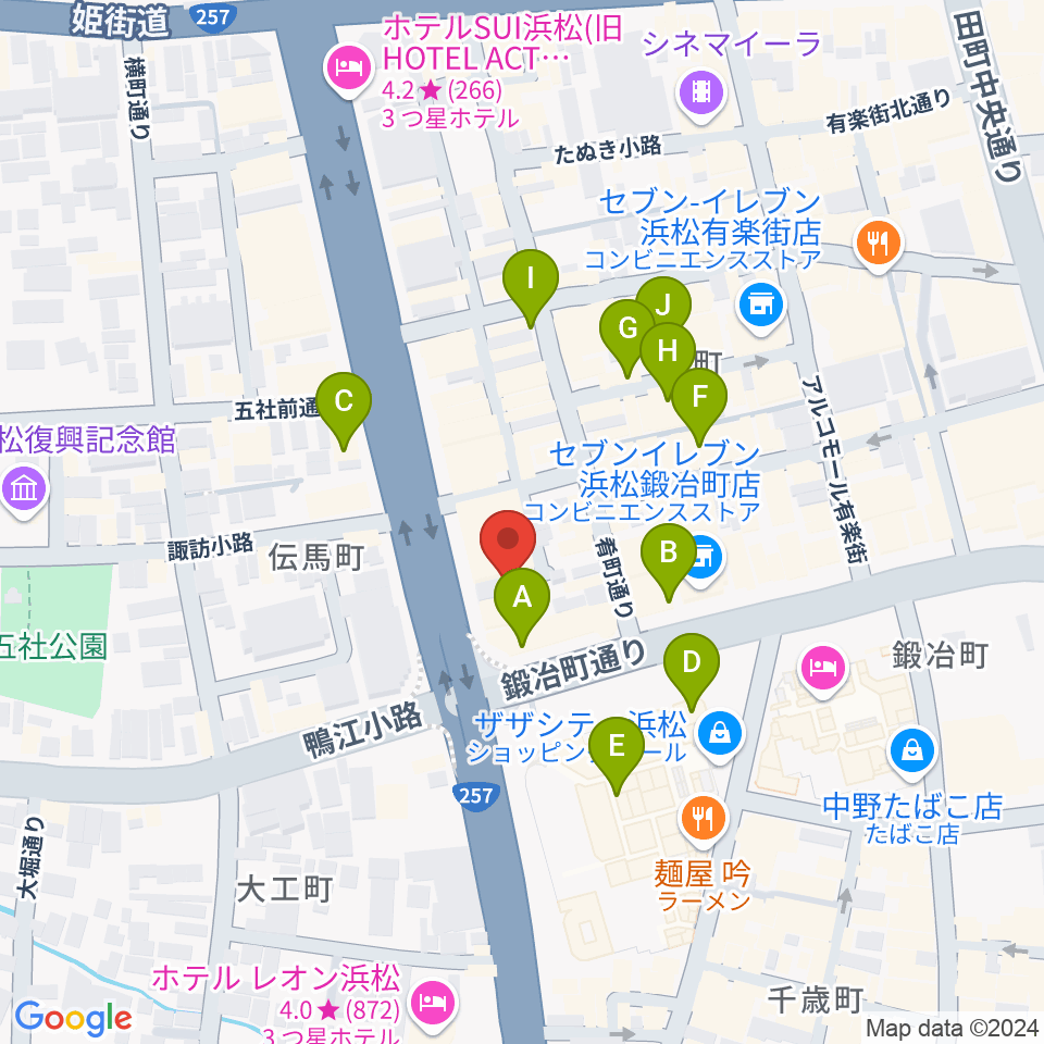 SOUL CLAP周辺のカフェ一覧地図