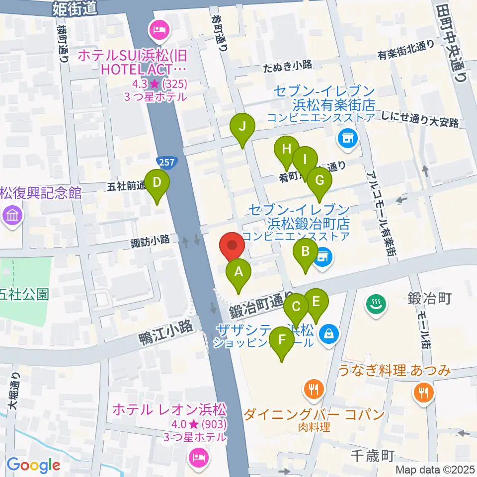 SOUL CLAP周辺のカフェ一覧地図