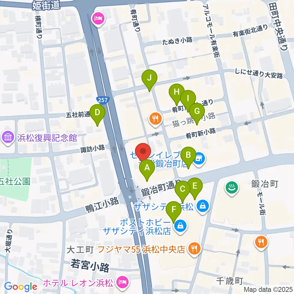 SOUL CLAP周辺のカフェ一覧地図