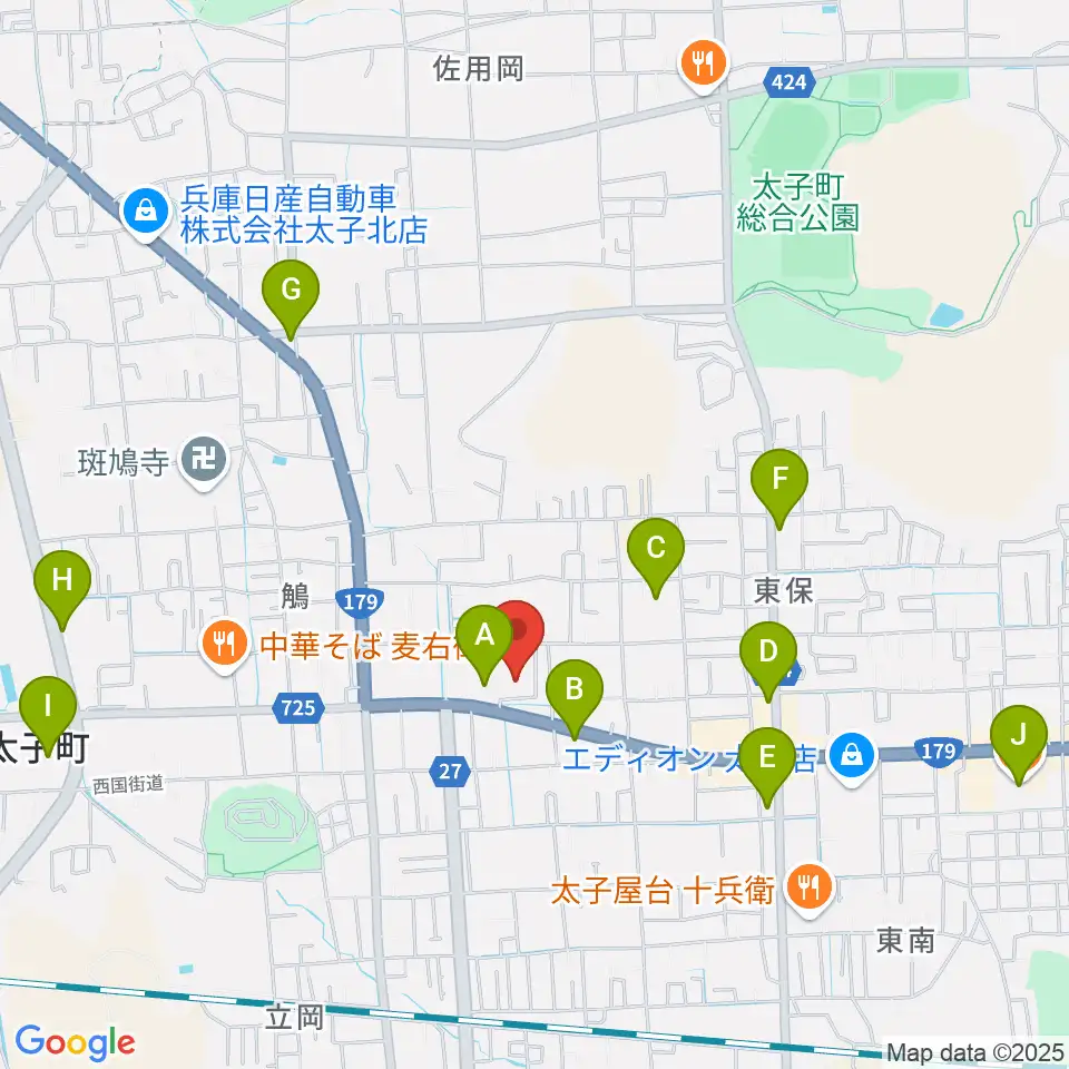 丸尾建築あすかホール周辺のカフェ一覧地図