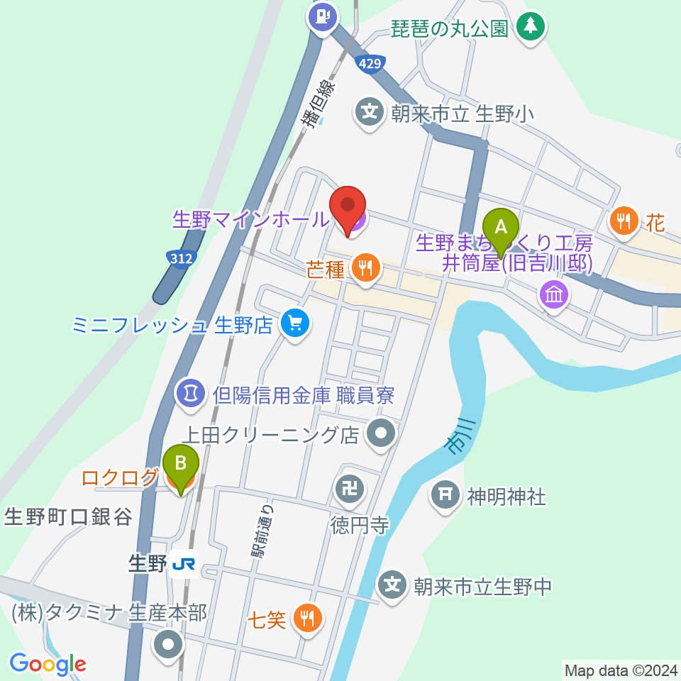 生野マインホール周辺のカフェ一覧地図