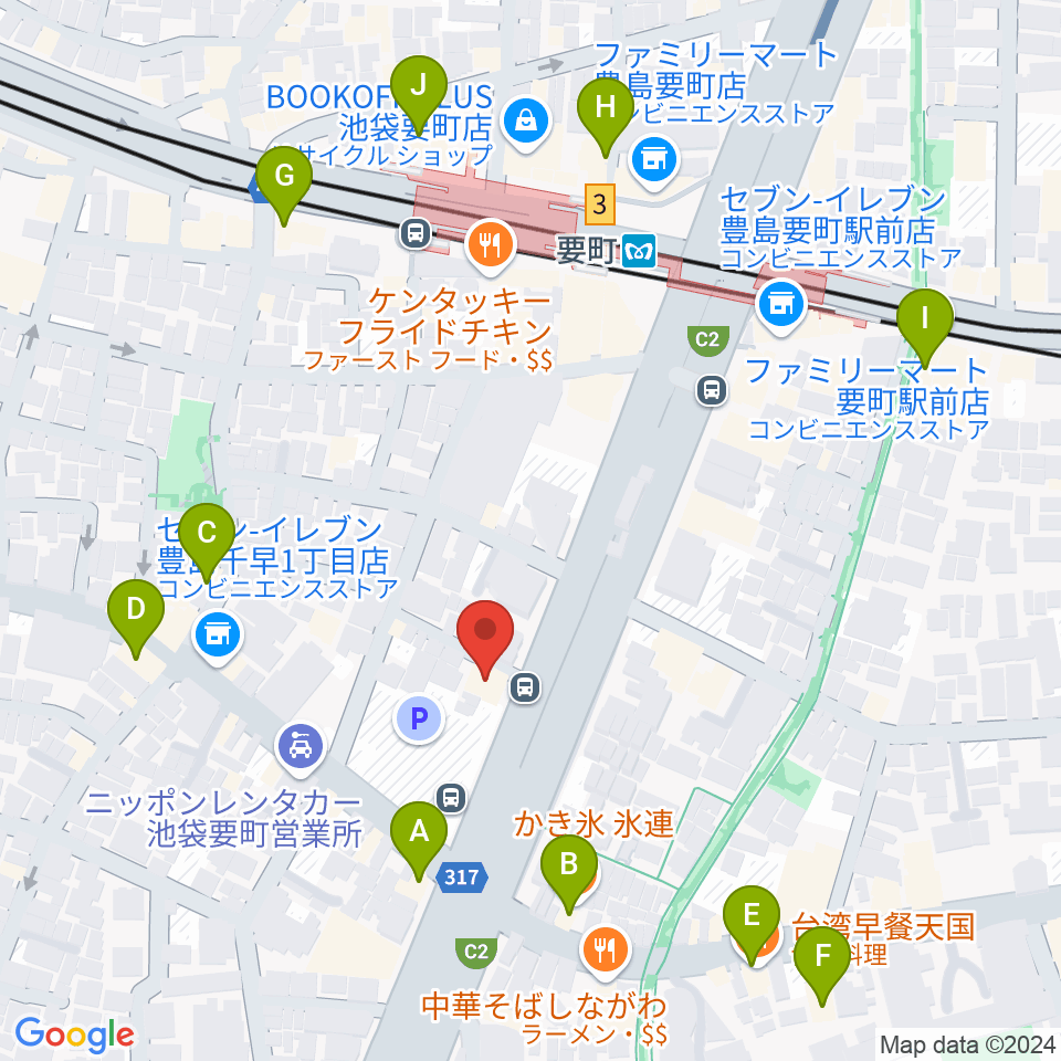 GG学院周辺のカフェ一覧地図