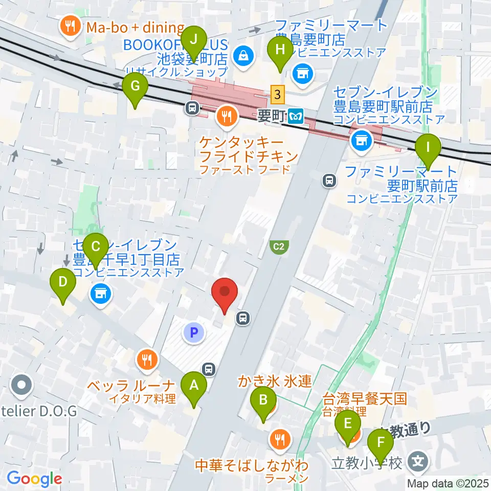 現代ギター社 GG学院周辺のカフェ一覧地図