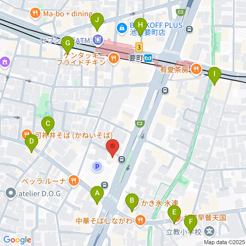 現代ギター社 GG学院周辺のカフェ一覧地図