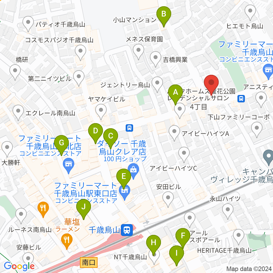 クレッシェレ音楽教室 千歳烏山校周辺のカフェ一覧地図