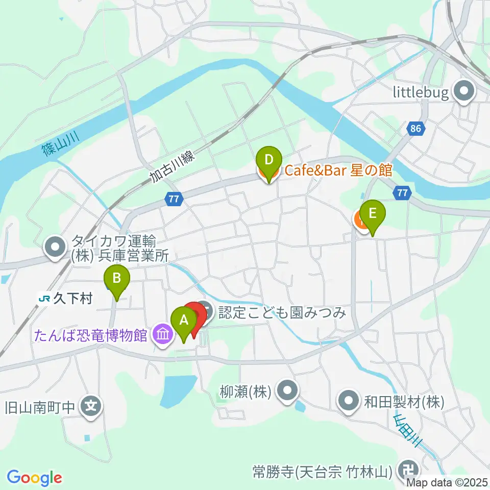 山南住民センターやまなみホール周辺のカフェ一覧地図