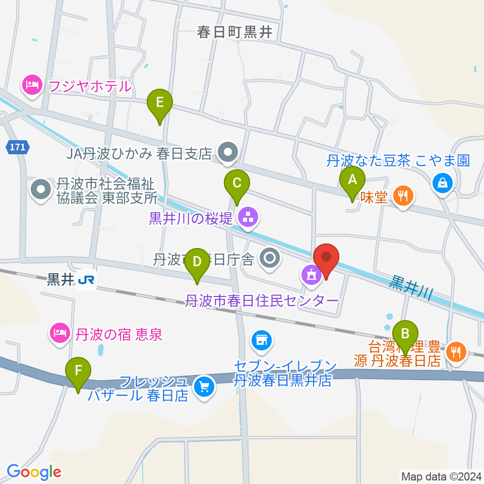 丹波市立春日文化ホール周辺のカフェ一覧地図