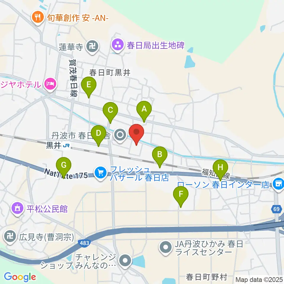 丹波市立春日文化ホール周辺のカフェ一覧地図