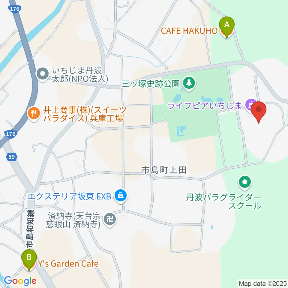 ライフピアいちじま大ホール周辺のカフェ一覧地図