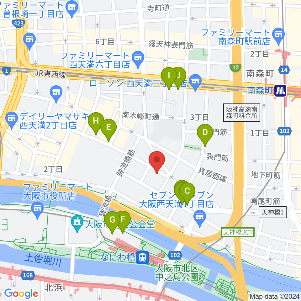 パストラーレ周辺のカフェ一覧地図