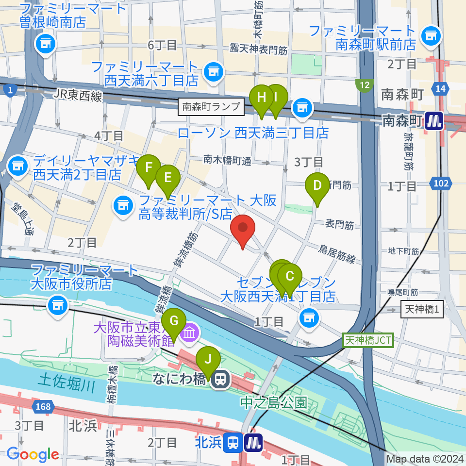 パストラーレ周辺のカフェ一覧地図