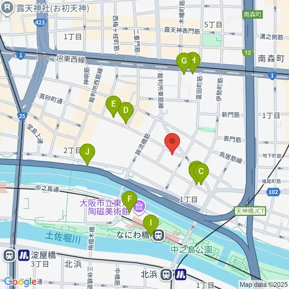 パストラーレ周辺のカフェ一覧地図