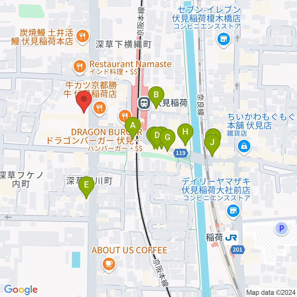 アンソニアカフェ周辺のカフェ一覧地図