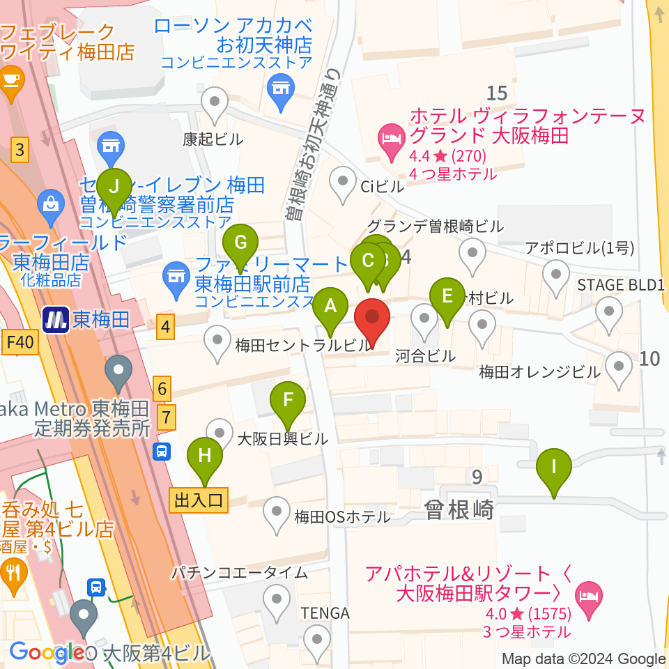 ニューサントリー5周辺のカフェ一覧地図