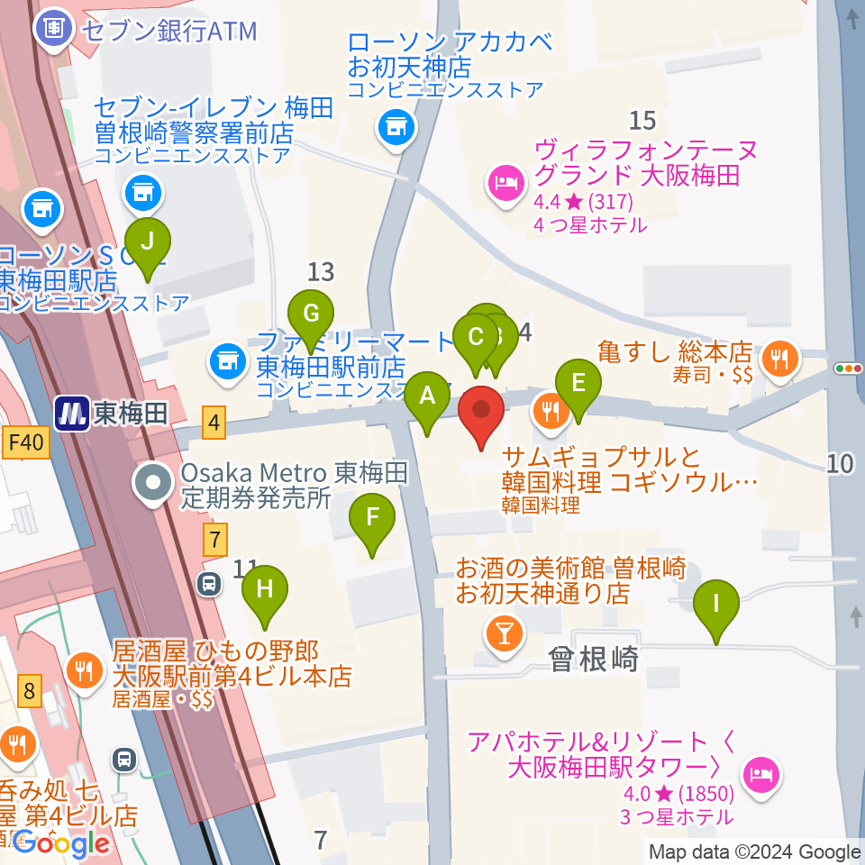 ニューサントリー5周辺のカフェ一覧地図