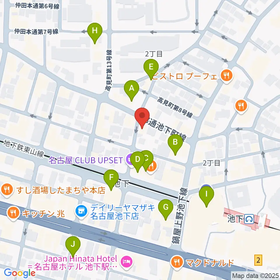 池下ストレガ周辺のカフェ一覧地図