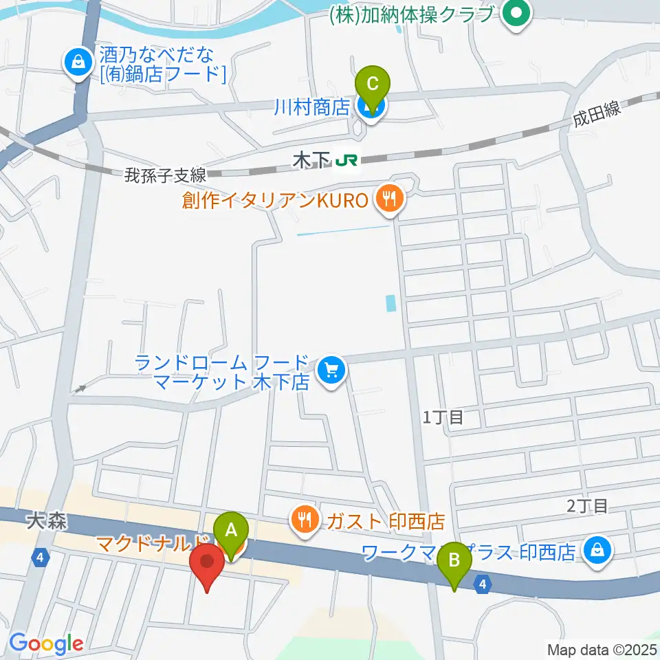 印西市文化ホール周辺のカフェ一覧地図