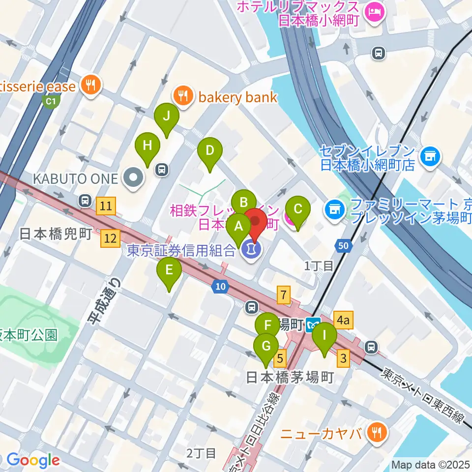 東京証券会館ホール周辺のカフェ一覧地図