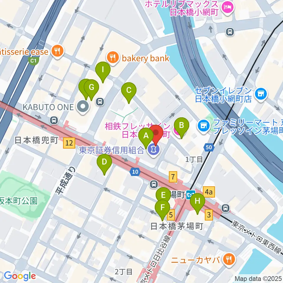 東京証券会館ホール周辺のカフェ一覧地図
