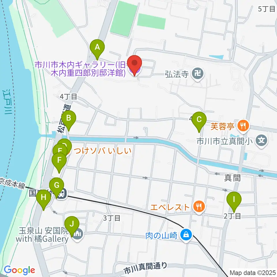 木内ギャラリー周辺のカフェ一覧地図