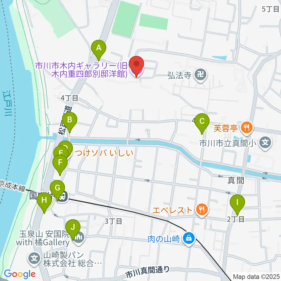 木内ギャラリー周辺のカフェ一覧地図