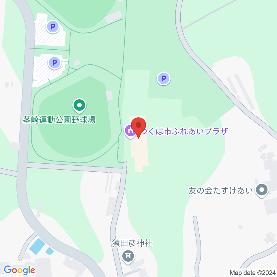 つくば市ふれあいプラザ周辺のカフェ一覧地図