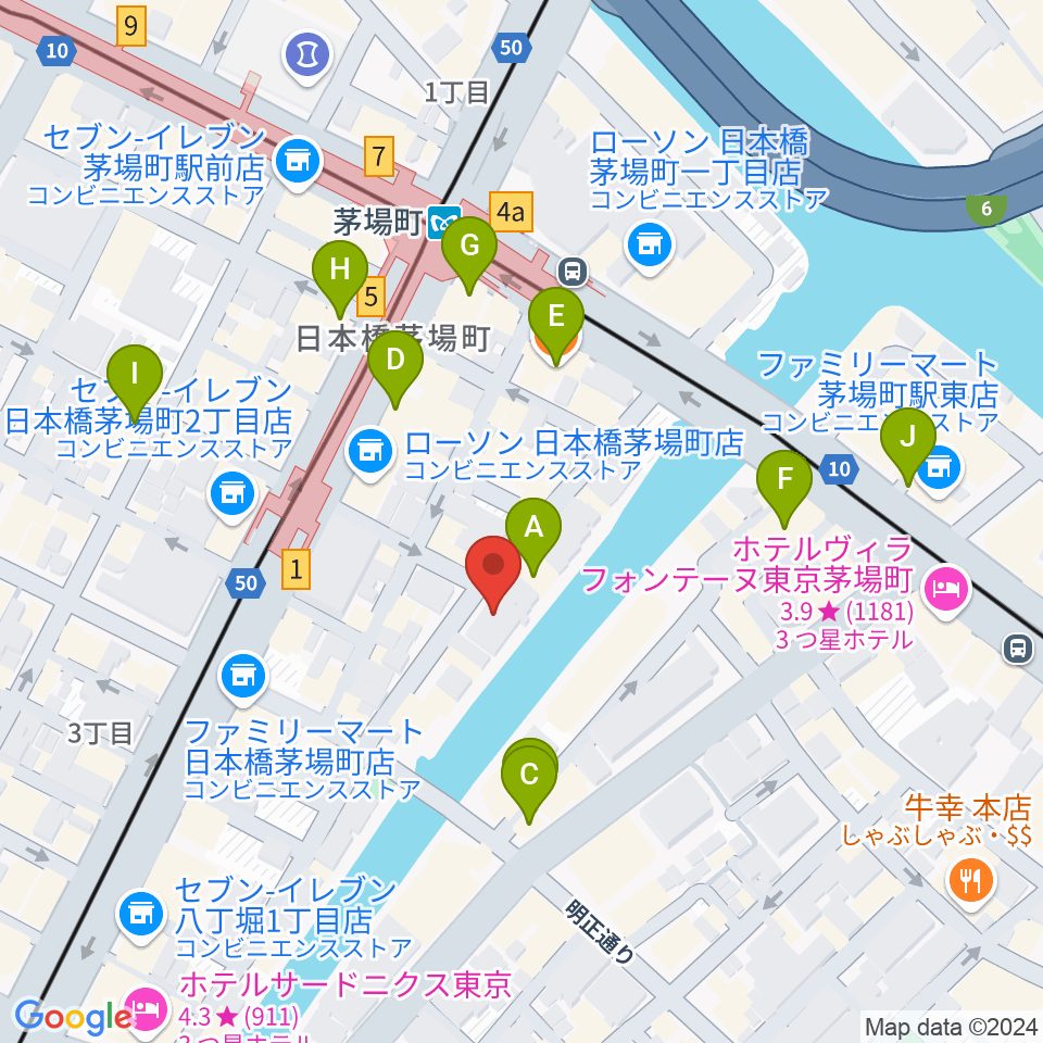 グランドギャラリー東京周辺のカフェ一覧地図