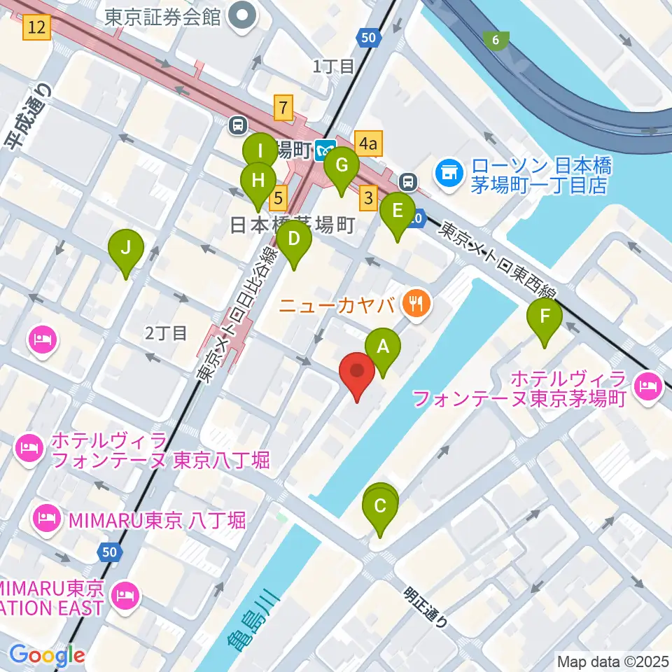 グランドギャラリー東京周辺のカフェ一覧地図