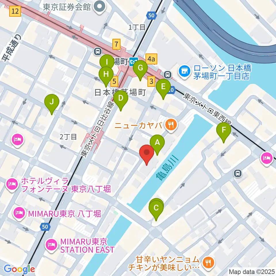 グランドギャラリー東京周辺のカフェ一覧地図
