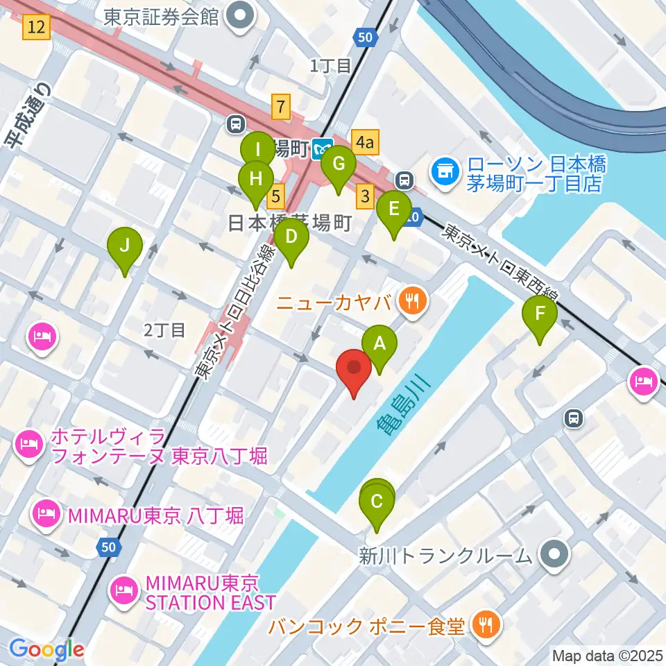 グランドギャラリー東京周辺のカフェ一覧地図
