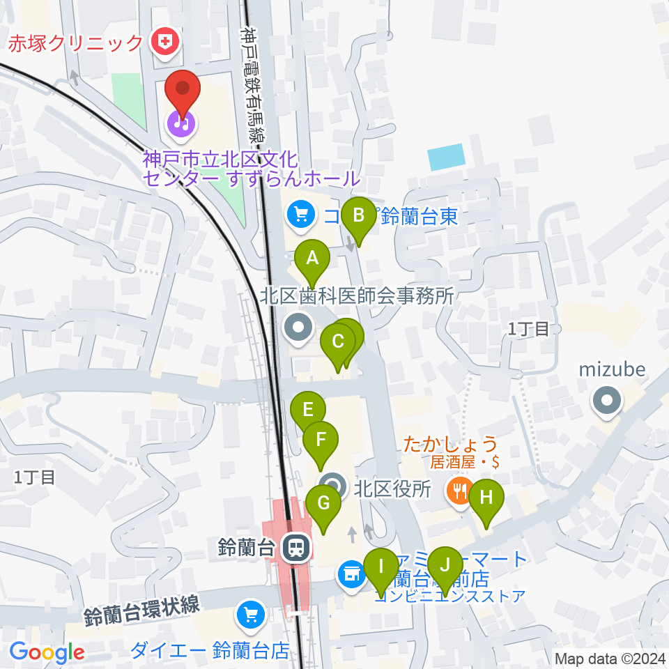 北区文化センター すずらんホール周辺のカフェ一覧地図