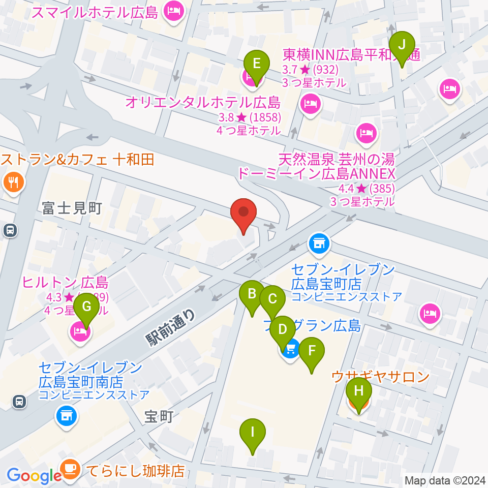 音魂周辺のカフェ一覧地図