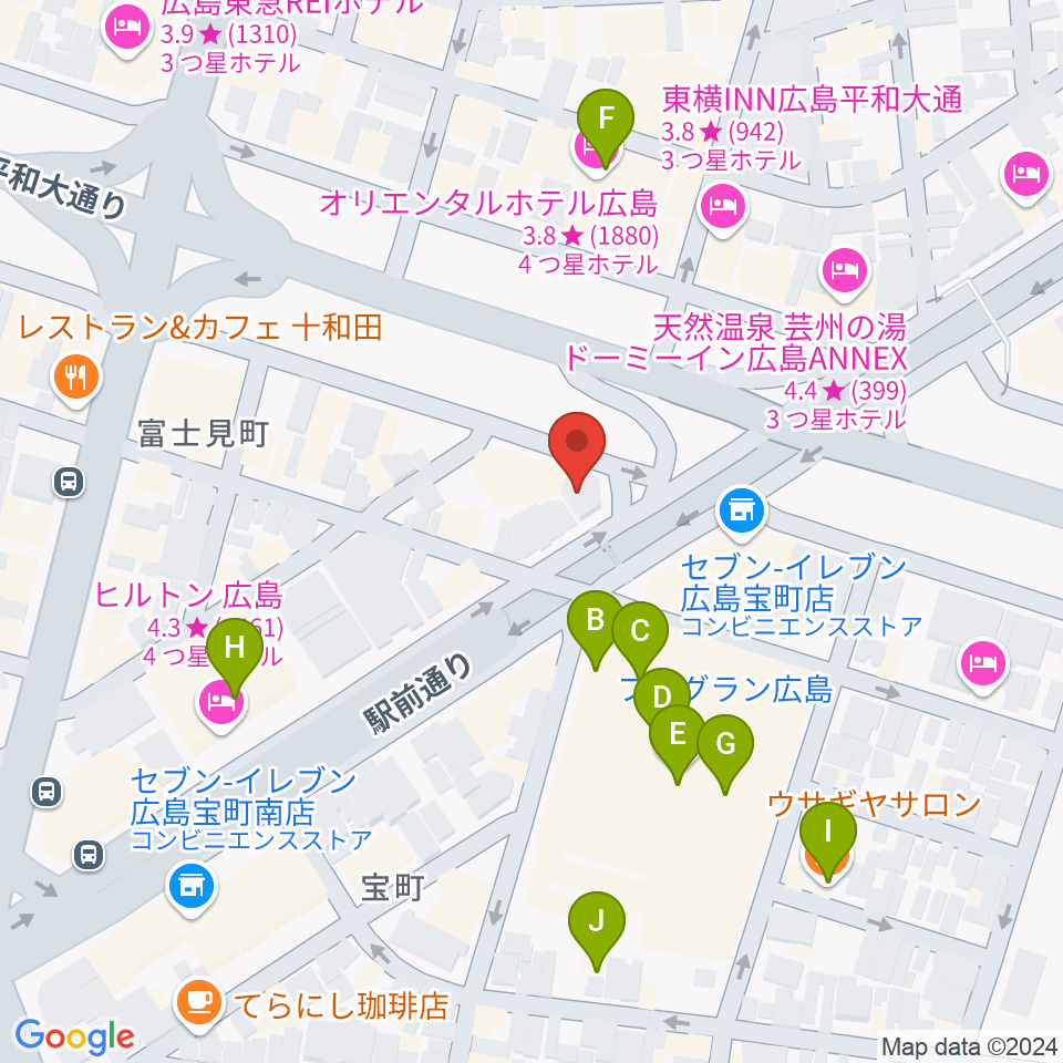 音魂周辺のカフェ一覧地図