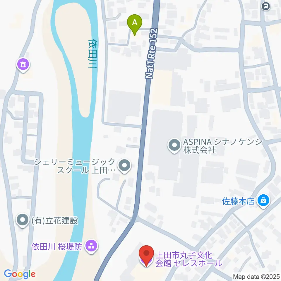 上田市丸子文化会館セレスホール周辺のカフェ一覧地図