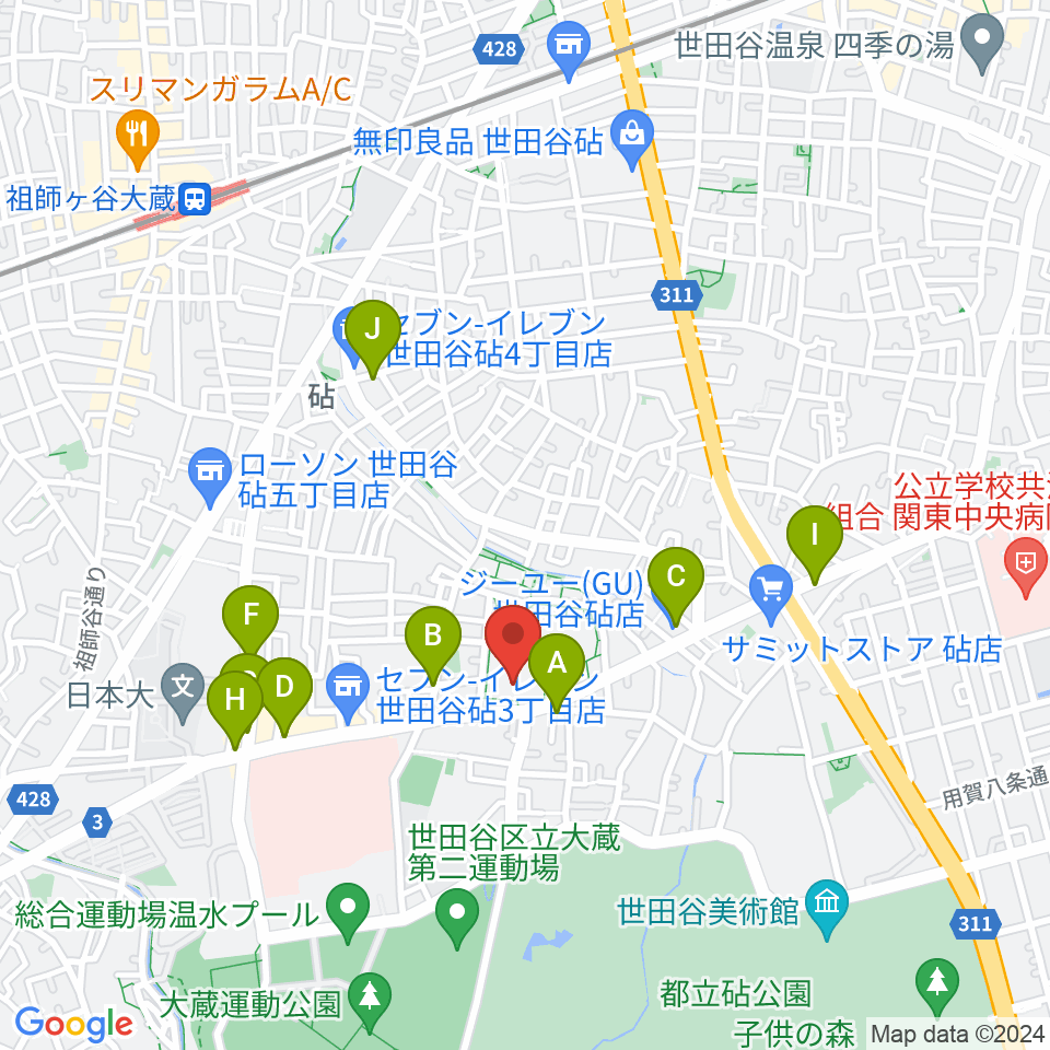 NHK技研講堂周辺のカフェ一覧地図