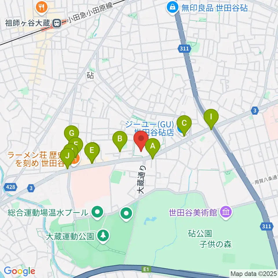 NHK技研講堂周辺のカフェ一覧地図