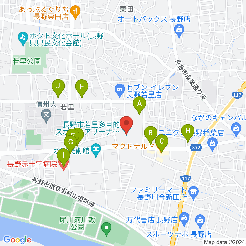 ビッグハット周辺のカフェ一覧地図