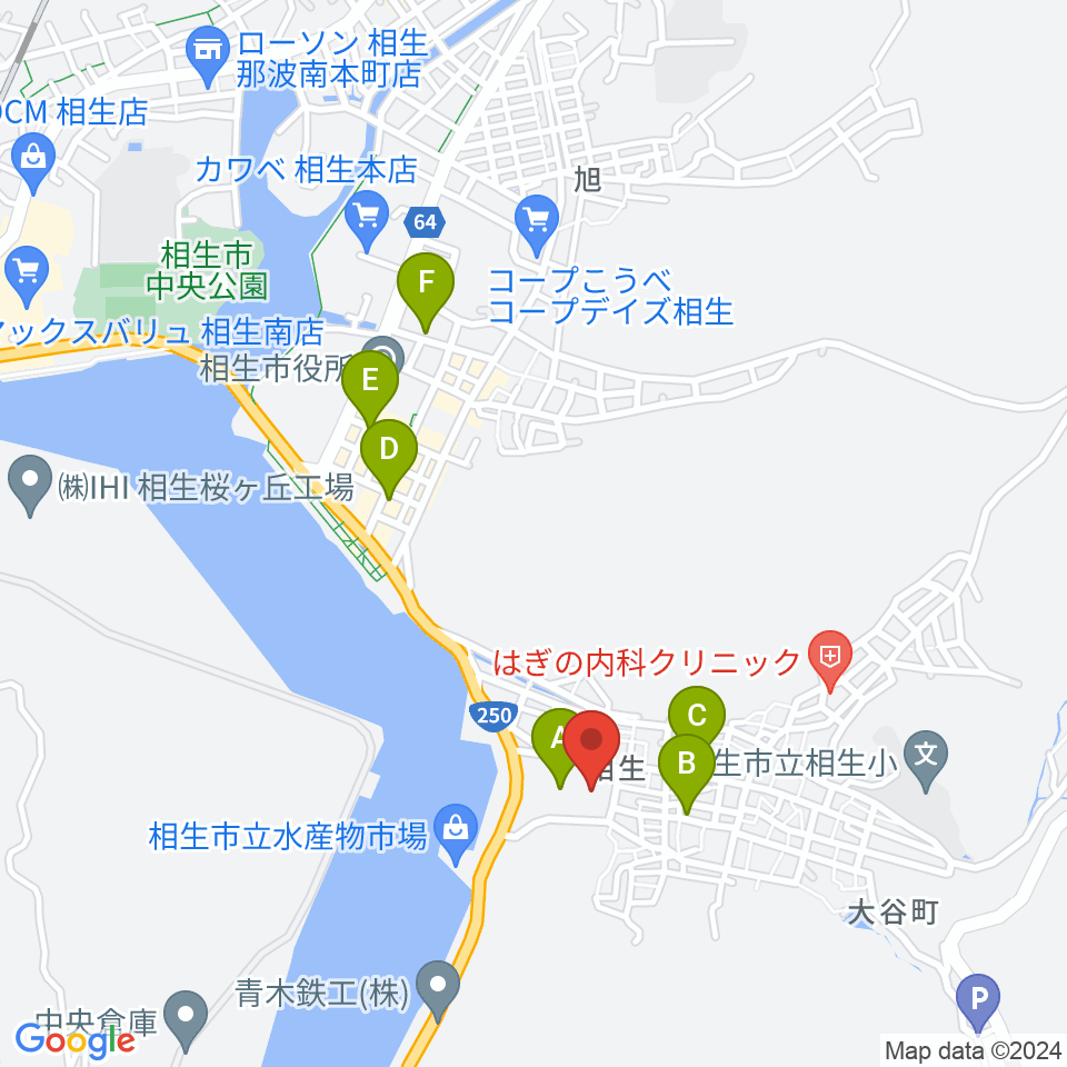 相生市文化会館 扶桑電通なぎさホール周辺のカフェ一覧地図