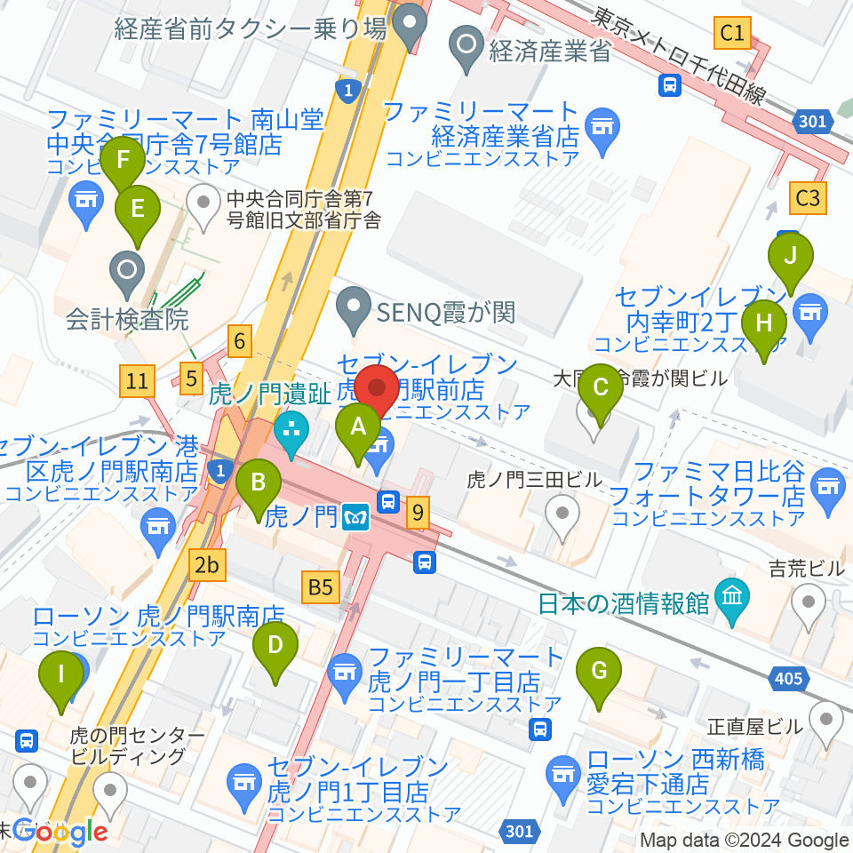 ビーテックジャパン東京周辺のカフェ一覧地図