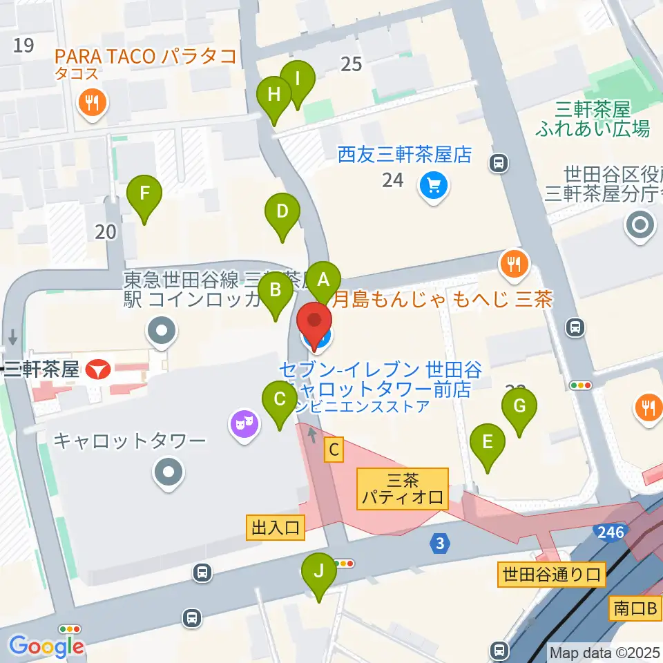サロン・テッセラ周辺のカフェ一覧地図